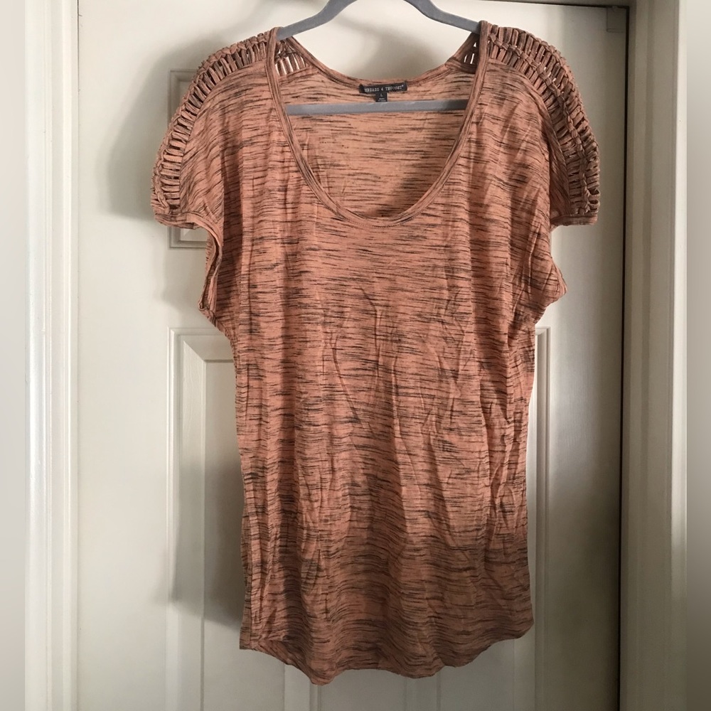 Women's Orange Top with Unique Sleeve Design